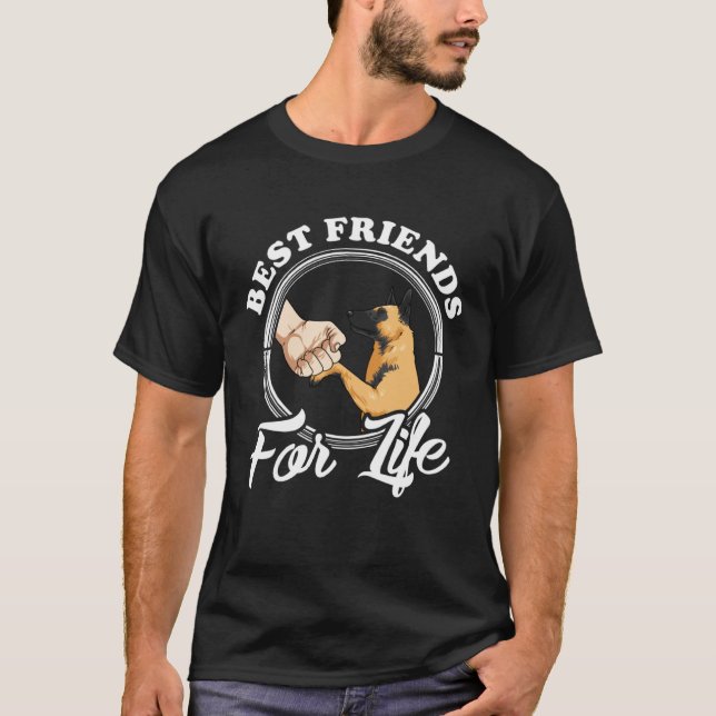 Camiseta Belgian Malinois  Best Friends For Life Malinois (Frente)