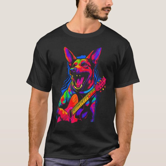 Camiseta Belgian Malinois Dog Music (Frente)