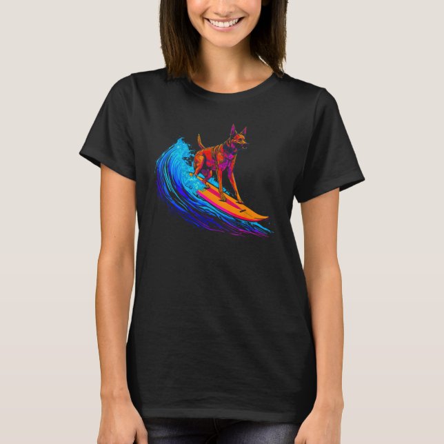 Camiseta Belgian Malinois Dog Surf (Frente)