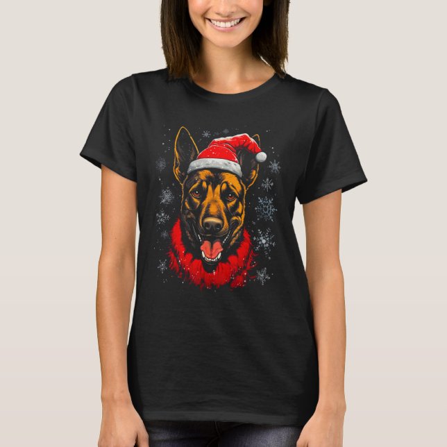 Camiseta Belgian Malinois Dog Xmas (Frente)