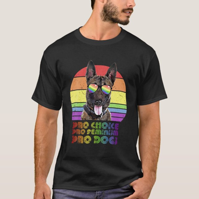 Camiseta Belgian Malinois Pro Choice Pro Feminism Pro Dogs (Frente)