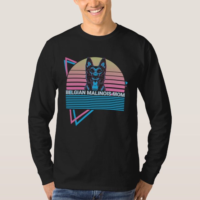 Camiseta Belgian Malinois Retro Belgian Malinois Mom (Frente)