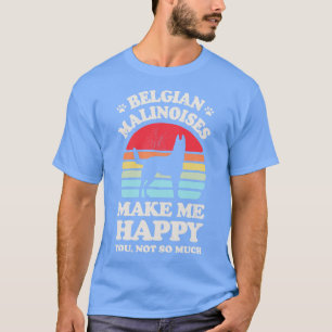 Camiseta Belgian Malinoises Make Me Happy Sunset Retro for 