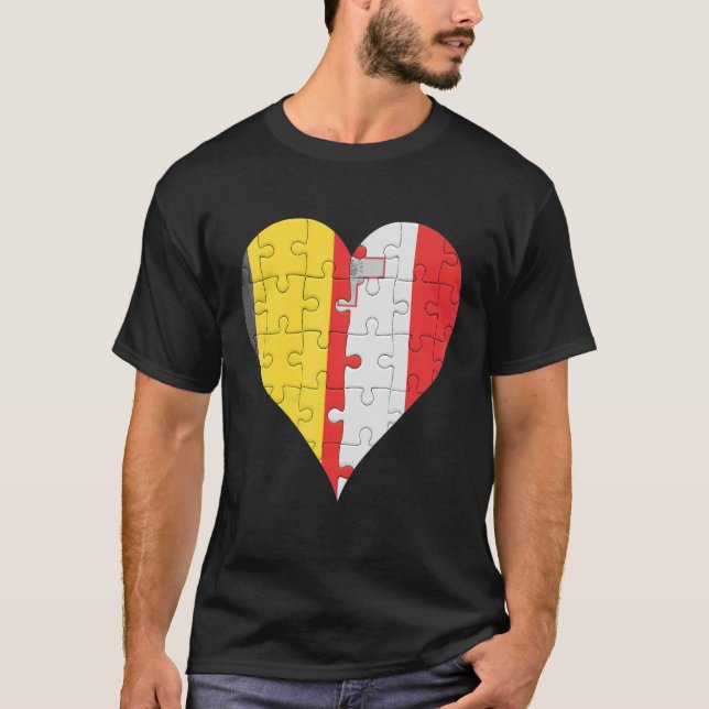 Camiseta Belgian Maltese Flag Heart (Frente)