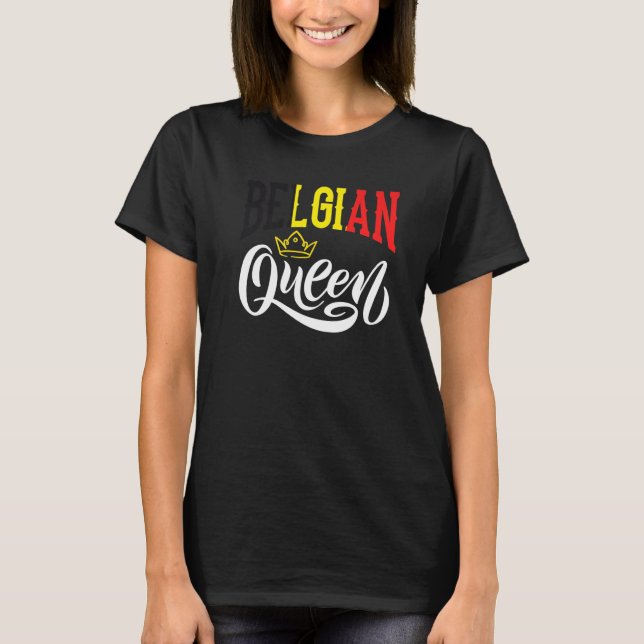 Camiseta Belgian Queen Belgium Belgian Belgium Flag  1 (Frente)