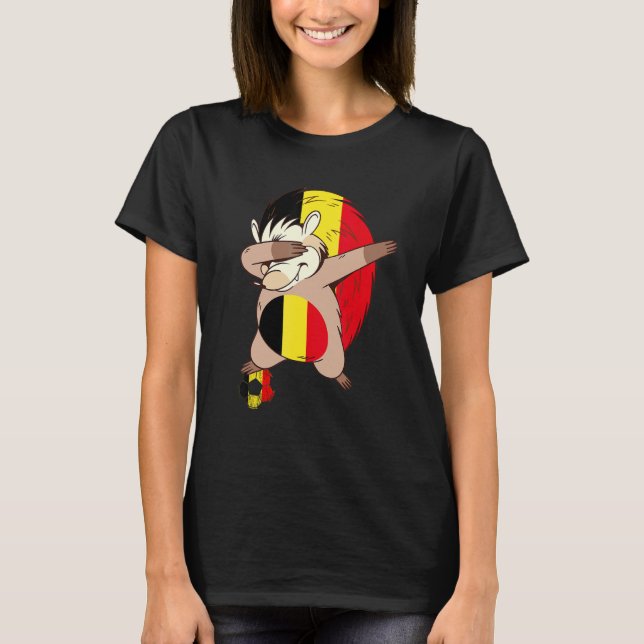 Camiseta Belgian Soccer Player Belgian Flag Belgium Dabbing (Frente)