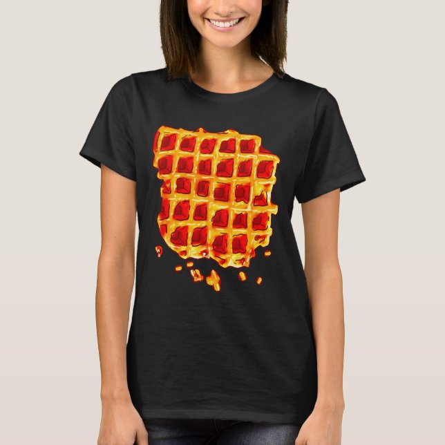 Camiseta Belgian Waffle Syrup Breakfast Food Snack Waffle L (Frente)
