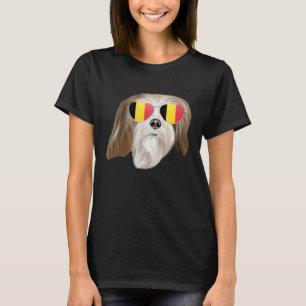 Camiseta Bélgica Bandeira Lhasa Apsos Cão Bélgica Bolso