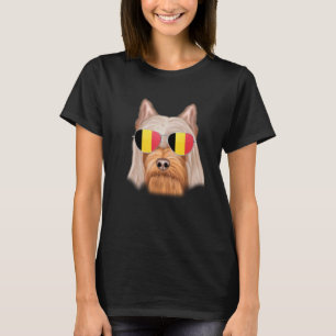 Camiseta Bélgica Bandeira Silky Terrier Dog Belgium Pocket