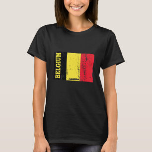 Camiseta Bélgica Bandeira Souvenir Distúrbio para Homens Mu