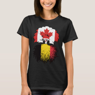 Camiseta Bélgica Belga Canadá, Canadá, Bandeira de Raízes d