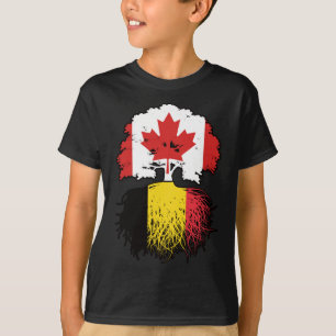 Camiseta Bélgica Belga Canadá, Canadá, Bandeira de Raízes d