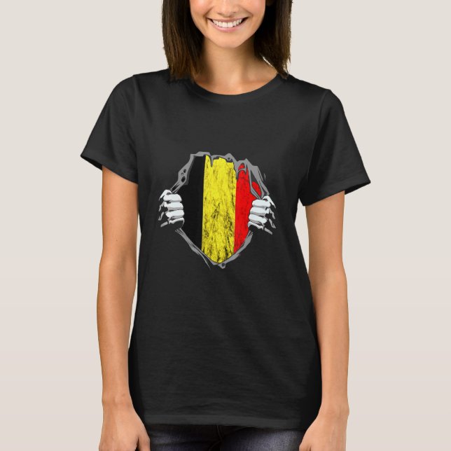 Camiseta Bélgica Chest Belga Flag Belgique Pride (Frente)