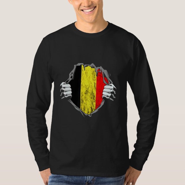 Camiseta Bélgica Chest Belga Flag Belgique Pride (Frente)