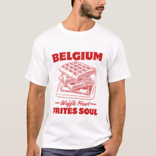 Camiseta Bélgica: Coração de waffle, alma de frites