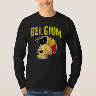 Camiseta Bélgica Flag Mohawk Skull National Team Support