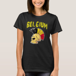 Camiseta Bélgica Flag Mohawk Skull National Team Support