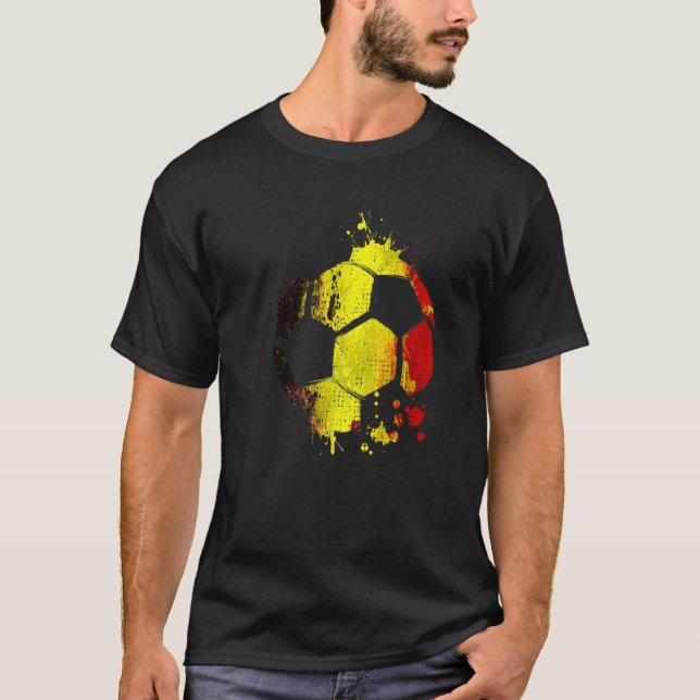 Camiseta Bélgica Futebol Gráfico Bélgica Bandeira Futebol E (Frente)