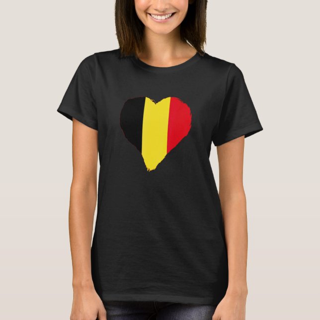 Camiseta Bélgica Heart Belga Flag Belgique Belgie Belga (Frente)
