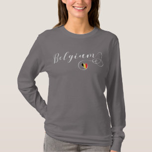Camiseta Bélgica Heart Camiseta, Bandeira belga