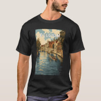 Bélgica Ilustração Viagem Art Vintage