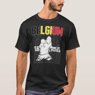 Camiseta Bélgica Mesa de apoio à Tênis belga Ping Pong T
