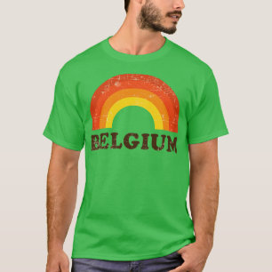Camiseta Bélgica Retro Vintage Vacinação Arco-Íris Souvenir