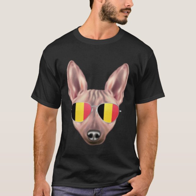 Camiseta Belgium Flag American Hairless Terrier Dog Belgium (Frente)