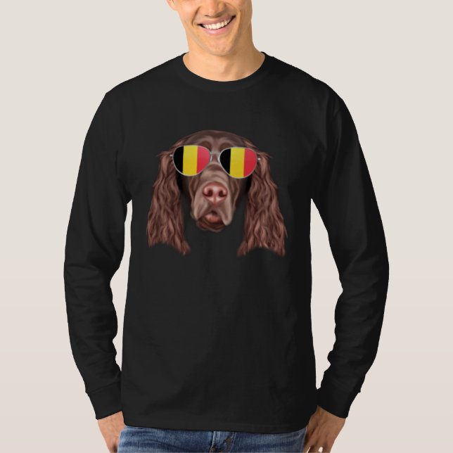 Camiseta Belgium Flag Field Spaniel Dog Belgium Pocket (Frente)