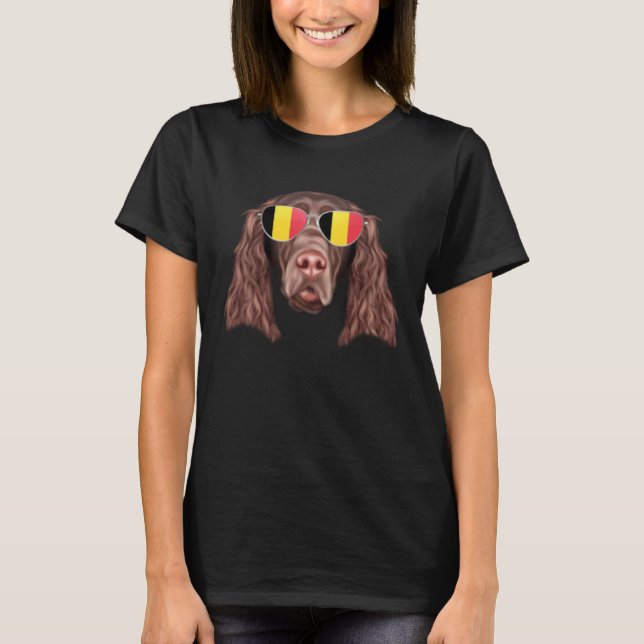 Camiseta Belgium Flag Field Spaniel Dog Belgium Pocket (Frente)