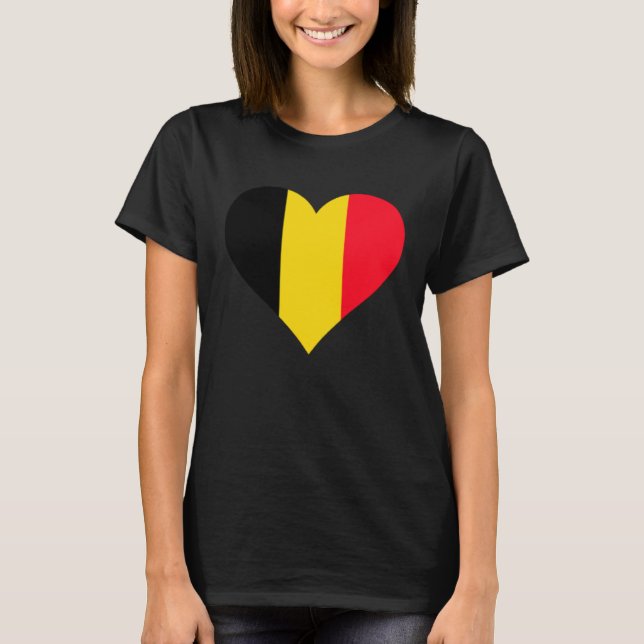 Camiseta Belgium Flag Heart Belgium Gifts Love Belgium (Frente)