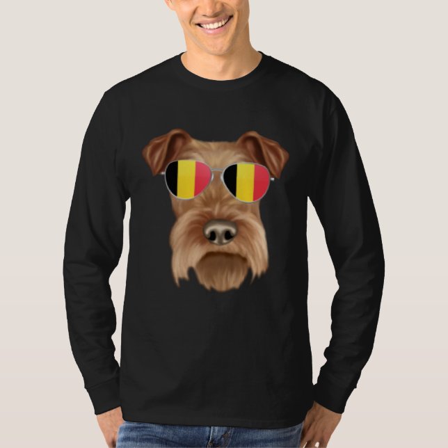 Camiseta Belgium Flag Irish Terrier Dog Belgium Pocket (Frente)