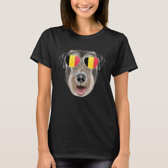 Camiseta Belgium Flag Irish Wolfhound Dog Belgium Pocket (Frente)
