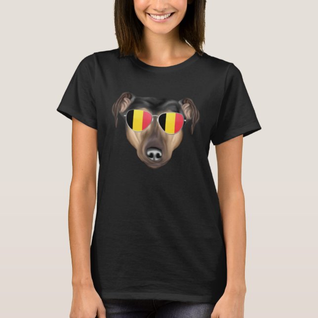Camiseta Belgium Flag Manchester Terrier Dog Belgium Pocket (Frente)