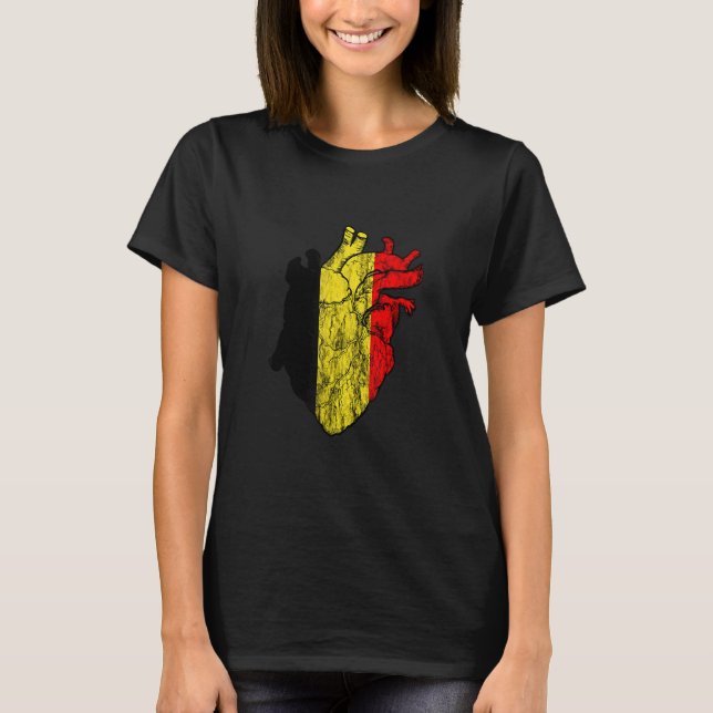Camiseta Belgium Heart Love Veins Belgian Flag Belgique Bel (Frente)