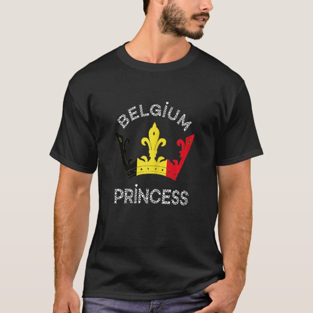 Camiseta Belgium Princess Crown Belgique Belgium Flag Belgi (Frente)