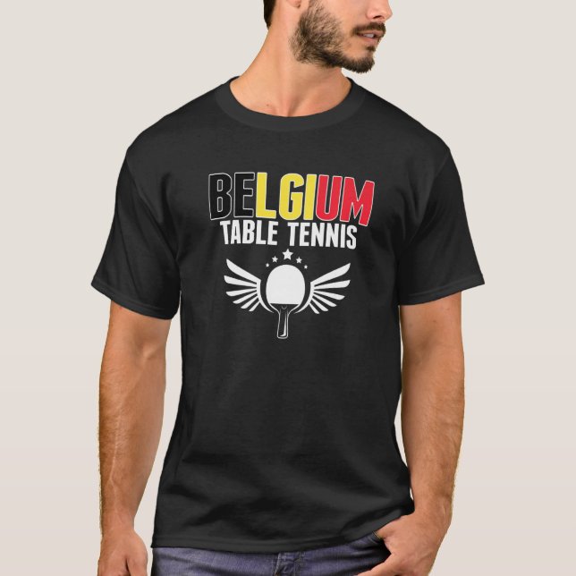 Camiseta Belgium Table Tennis  Belgian Ping Pong Team Suppo (Frente)
