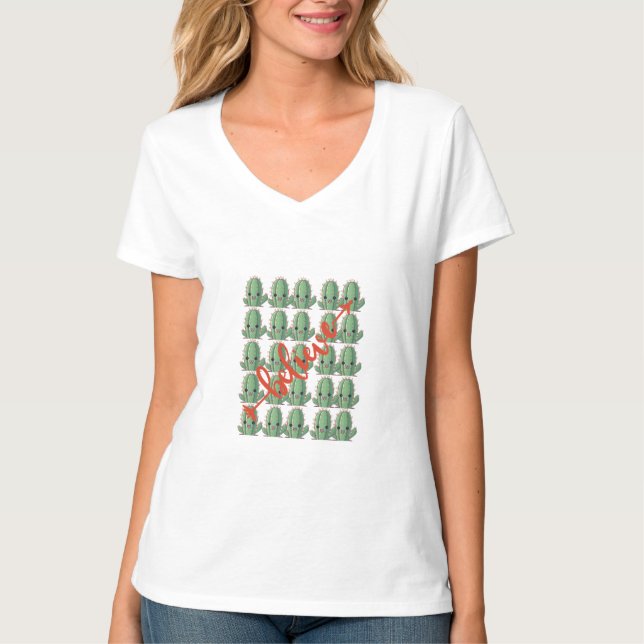Camiseta  Believe in Growth Cactus T-Shirt (Frente)