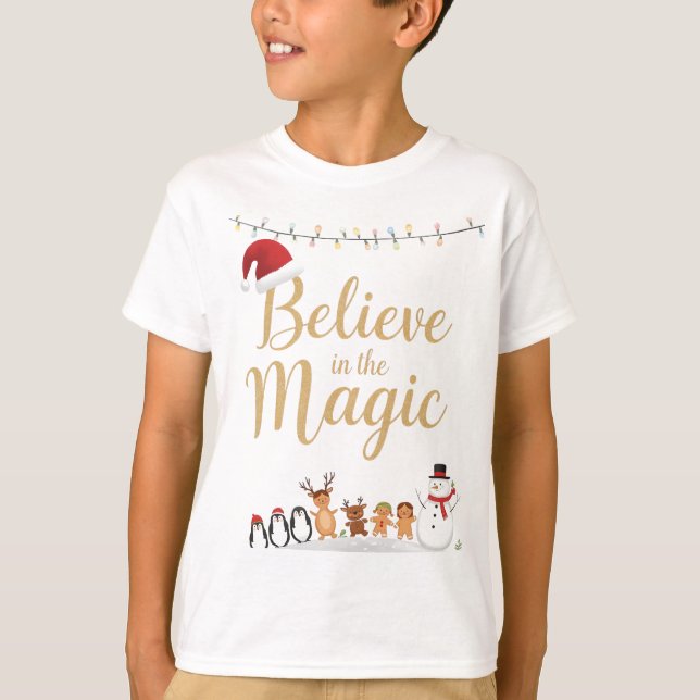 Camiseta Believe in the Magic Kids Christmas T-Shirt (Frente)