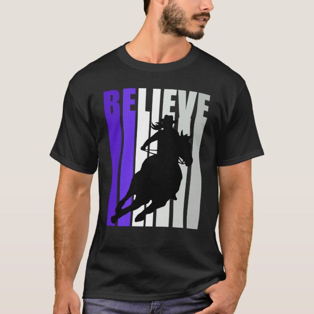 Camiseta Believe Purple Cowgirl Southern Girls Western Hors (Frente)