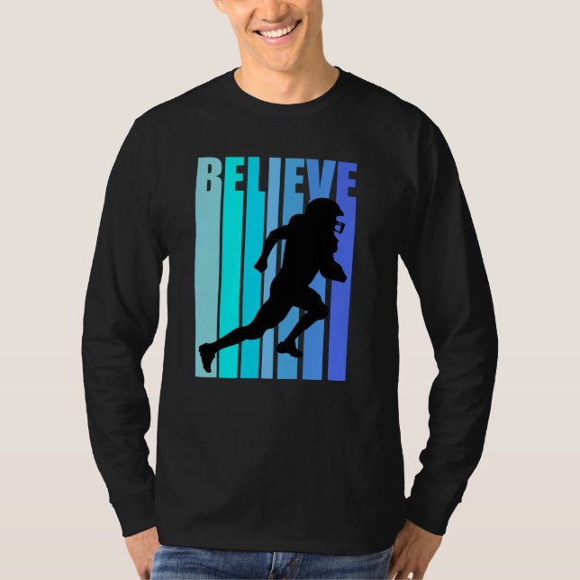 Camiseta Believe Retro Birthday Mens American Football (Frente)
