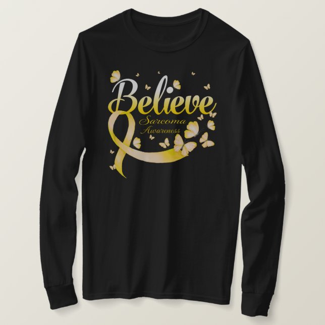 Camiseta Believe SARCOMA Butterfly (Frente do Design)