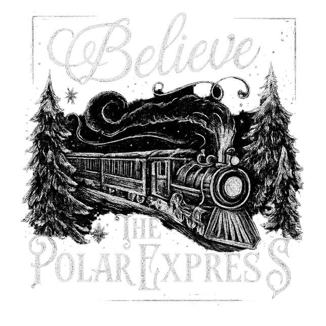 Camiseta Believe – Vintage Polar Train Christmas Design (Criador carregado)