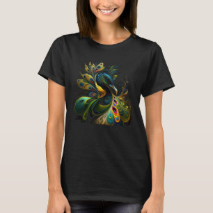 Camiseta belíssima Peacock Majestoso à luz do luar 1