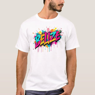 Camiseta Belize a roupa colorida do estilo do grafite