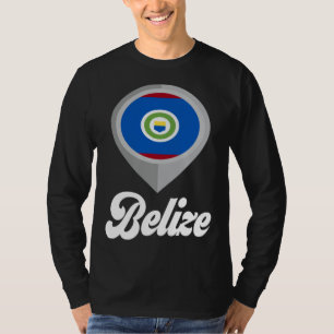 Camiseta Belize Alfinete de Bandeira Eu Amo Viagens Belize