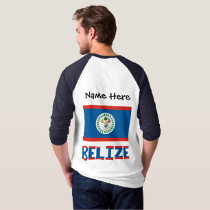 Camiseta Belize Bandeira Personalizada de Belize