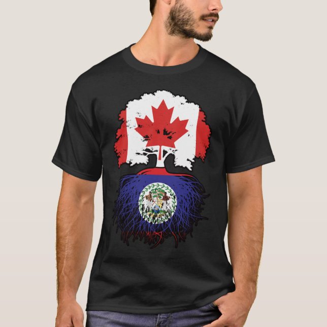 Camiseta Belize Belizean Canada Tree Roots Flag (Frente)