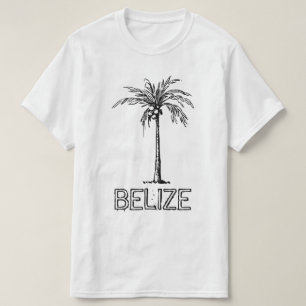 Camiseta Belize coqueiro design preto e branco