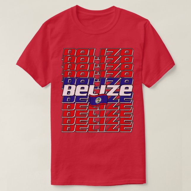 Camiseta Belize em cascata texto 3 (Frente do Design)